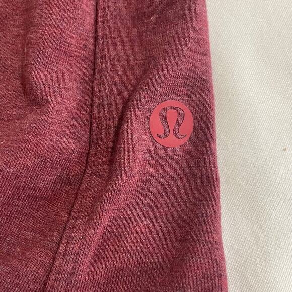 Lululemon XS/S  Tie Front Tee XS/S Heathered Burgundy Cropped Workout Shirt - Picture 5 of 5
